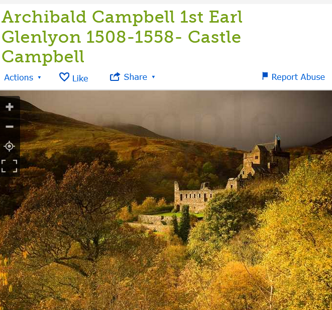 Castle Campbell, 1st. Earl of Glenlyon, Scotland